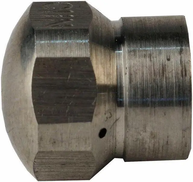 Alt view image 2 of 3 - Erie Tools Button Nose 1/8-inch Drain Cleaning Nozzle 5.5 Orifice 5500 PSI Stainless Steel for Sewer Pipe Water Jetter