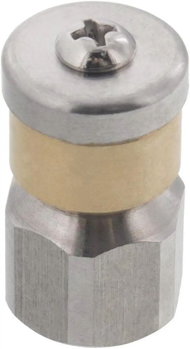 Main image of Erie Tools Rotating 1/4-inch Drain Cleaning Nozzle 6.5 Orifice 4000 PSI Stainless Steel for Sewer Pipe Water Jetter