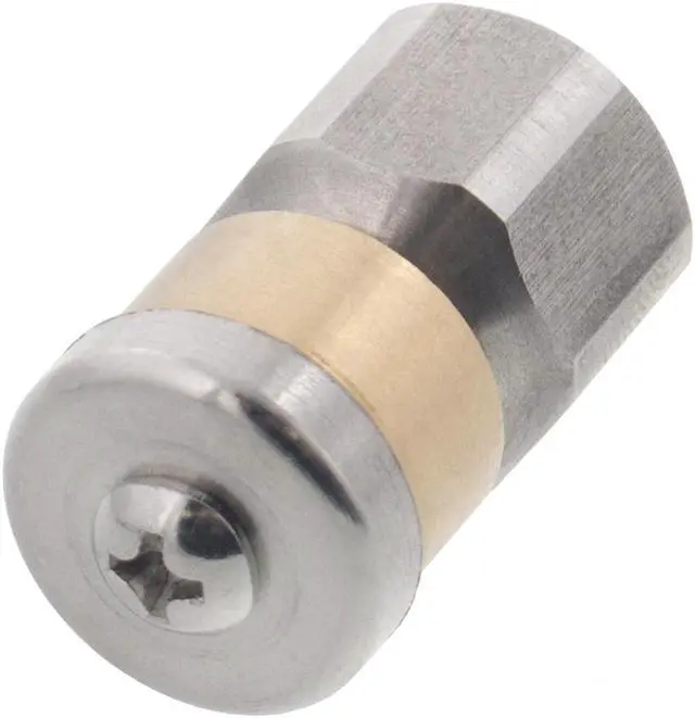 Alt view image 2 of 3 - Erie Tools Rotating 1/4-inch Drain Cleaning Nozzle 5.0 Orifice 4000 PSI Stainless Steel for Sewer Pipe Water Jetter