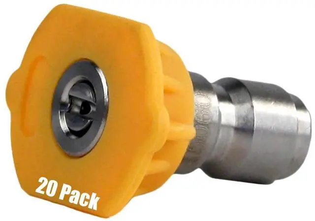 Main image of 20 Pack of Erie Tools 3.0 Stainless Steel Orifice 15 Degree 1/4in. Quick Connect 4000 PSI High Pressure Washer Spray Nozzle Tips