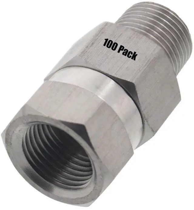 Main image of 100 Erie Tools Stainless Steel Pressure Washer Swivel Coupler 3/8in. Male to Female NPT 3200 PSI