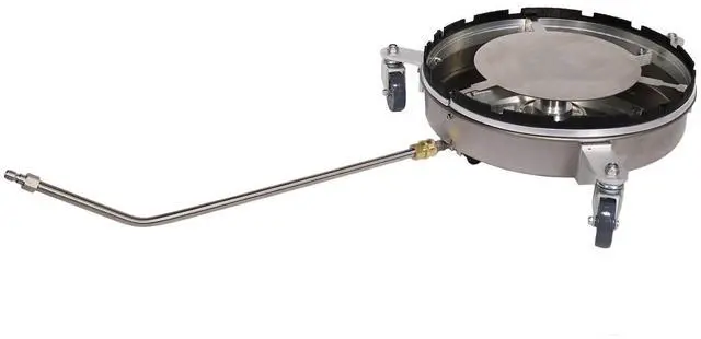 Alt view image 4 of 6 - Erie Tools 15 Stainless Steel Reversible Flipping Surface Cleaner W/ Rotating Detachable Wheels