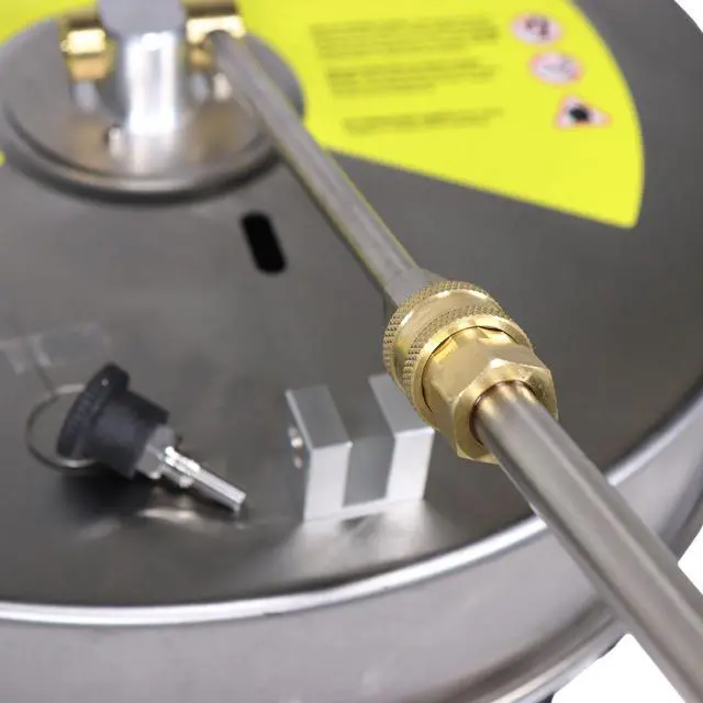 Alt view image 5 of 6 - Erie Tools 15 Stainless Steel Reversible Flipping Surface Cleaner W/ Rotating Detachable Wheels