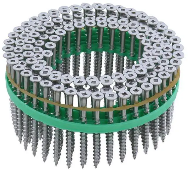 Alt view image 2 of 2 - MURO® #8 x 2-1/2" Twinfast Coarse Thread Bugle Head #2 Square Drive T17 Sharp Point Screw Tip, Stainless Steel (Type 305) Coating- Coil 1800 pc for Wood to Wood