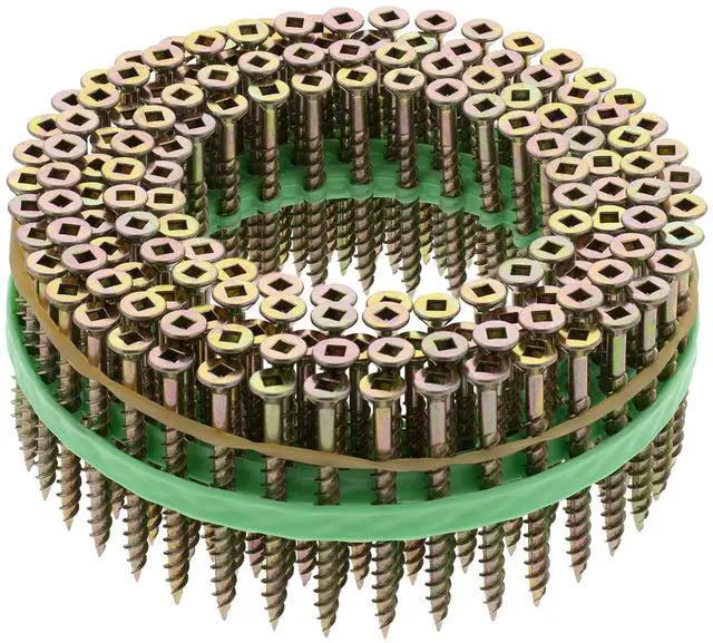 Alt view image 2 of 2 - MURO® #8 x 2" Yellow Zinc Square Drive Flathead Twin Thread Wood Screws for Speed Driver