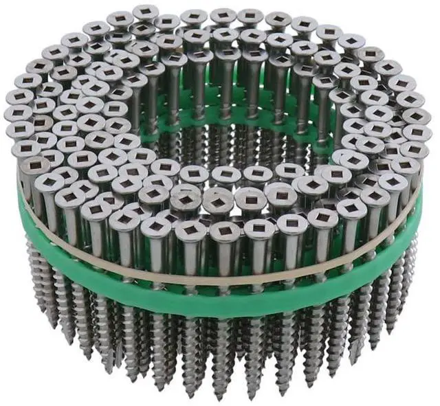 Alt view image 2 of 2 - MURO® #10 x 2-1/2" Twinfast Coarse Thread Bugle Head #2 Square Drive T17 Sharp Point Screw Tip, Stainless Steel (Type 305) Coating- Coil 1800 pc for Wood to Wood