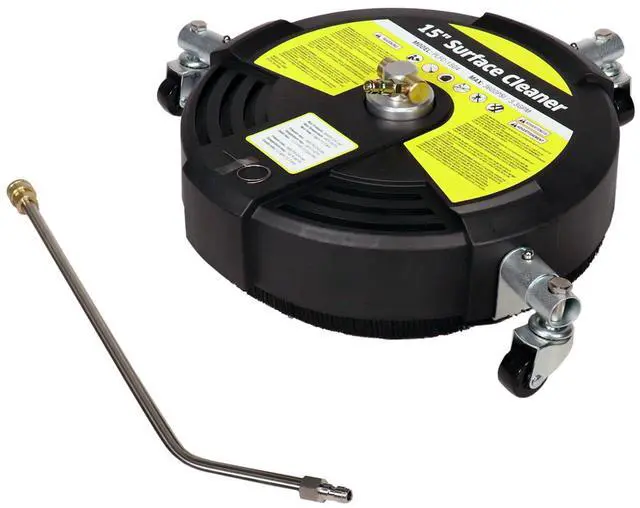 Main image of Erie Tools 15 Plastic Reversible Flipping Surface Cleaner W/ Rotating Detachable Wheels