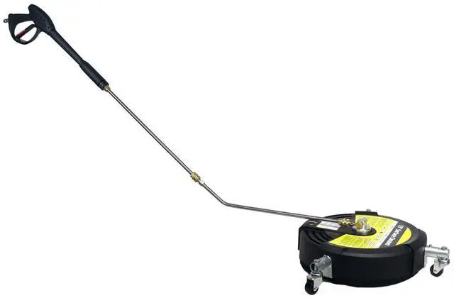 Alt view image 2 of 3 - Erie Tools 15 Plastic Reversible Flipping Surface Cleaner W/ Rotating Wheels and High-Pressure Washing Gun and 20 Stainless Steel Wand Kit