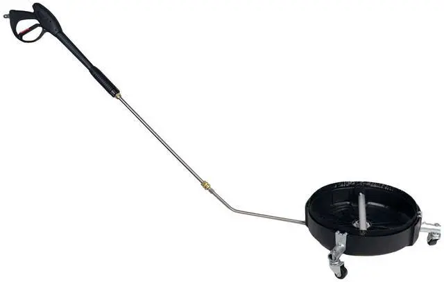 Alt view image 3 of 3 - Erie Tools 15 Plastic Reversible Flipping Surface Cleaner W/ Rotating Wheels and High-Pressure Washing Gun and 20 Stainless Steel Wand Kit