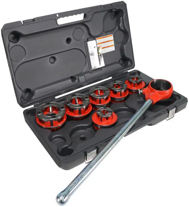 Alt view image 5 of 6 - RIDGID 36475 1/2" to 2" Manual Ratchet NPT Pipe Threader Kit, 6 Die Heads,
