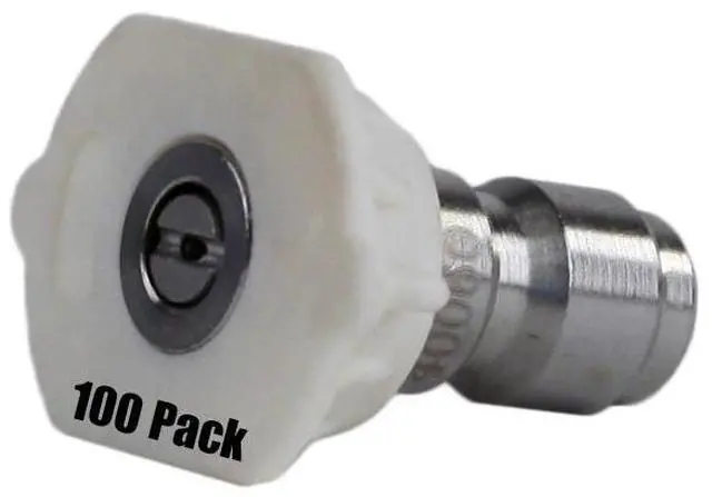 Main image of (100) Erie Tools 5.5 Stainless Steel Orifice 40 Degree 1/4in. Quick Connect 4000 PSI High Pressure Washer Spray Nozzle Tips