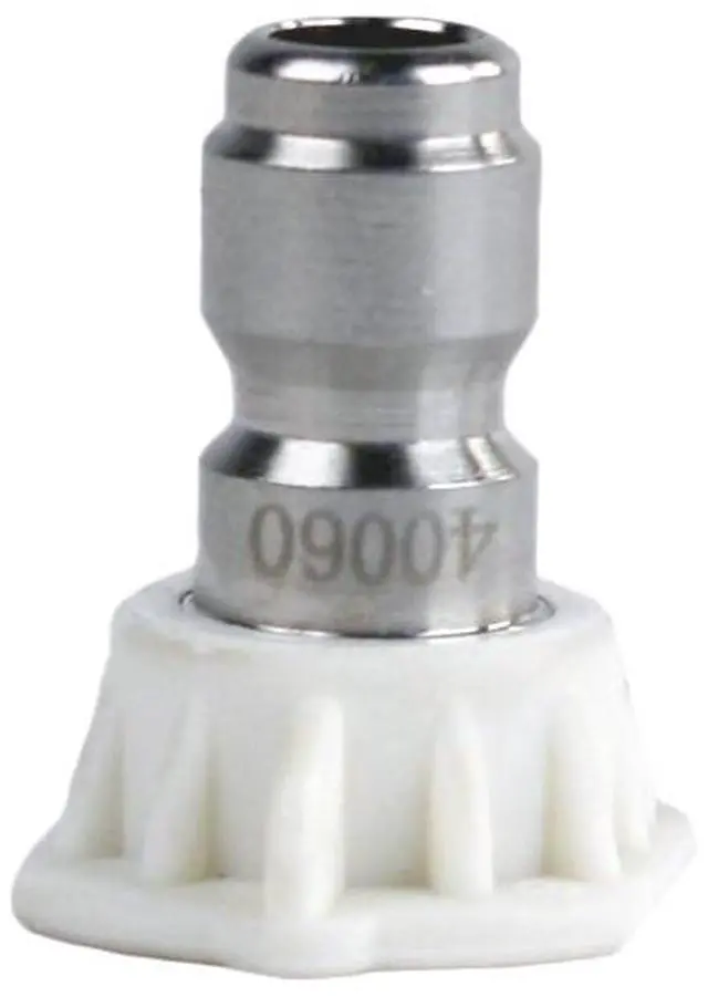 Alt view image 2 of 4 - (400) Erie Tools 4.5 Stainless Steel Orifice 40 Degree 1/4in. Quick Connect 4000 PSI High Pressure Washer Spray Nozzle Tips