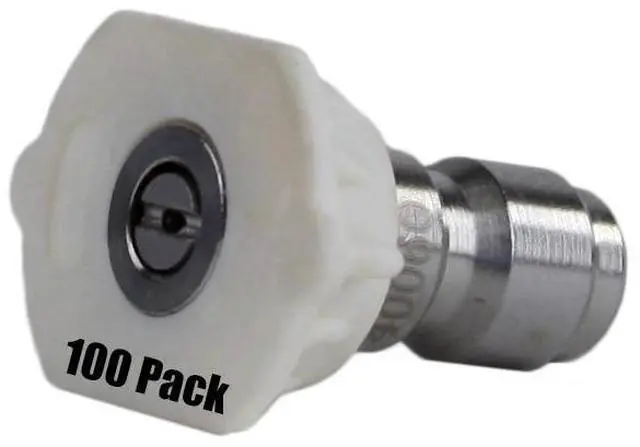 Main image of (100) Erie Tools 3.5 Stainless Steel Orifice 40 Degree 1/4in. Quick Connect 4000 PSI High Pressure Washer Spray Nozzle Tips