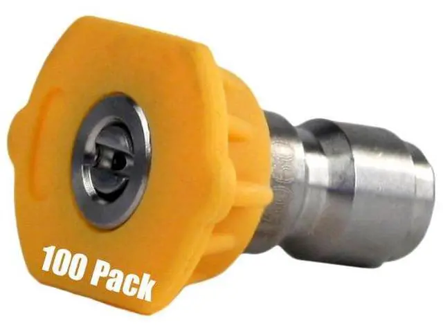 Main image of (100) Erie Tools 3.5 Stainless Steel Orifice 15 Degree 1/4in. Quick Connect 4000 PSI High Pressure Washer Spray Nozzle Tips