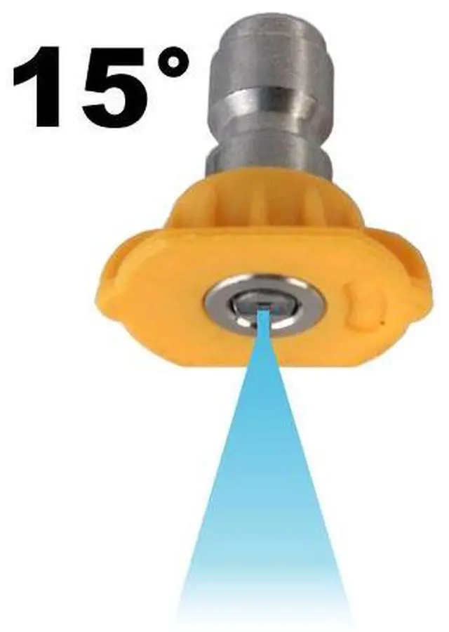 Alt view image 3 of 4 - (100) Erie Tools 3.5 Stainless Steel Orifice 15 Degree 1/4in. Quick Connect 4000 PSI High Pressure Washer Spray Nozzle Tips