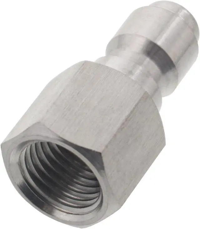 Alt view image 2 of 2 - 50 pack of Erie Tools 1/4in. FPT Female Stainless Steel Plug Quick Connect Coupler 4000 PSI 10 GPM for Pressure Washer Gun Hose Wand Nozzle