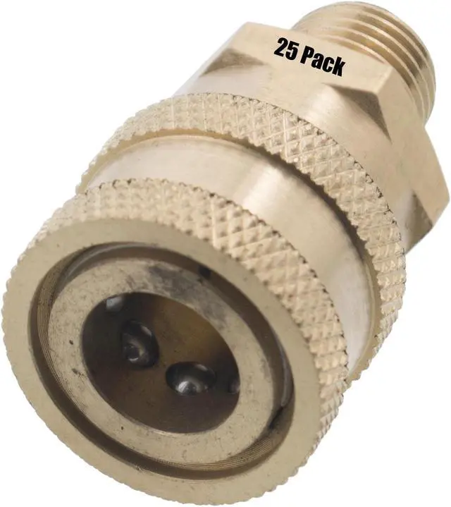Main image of 25 Erie Tools 1/4in. MPT Male Brass Socket Quick Connect Coupler 4000 PSI 10 GPM for Pressure Washer Nozzle Gun Hose Wand