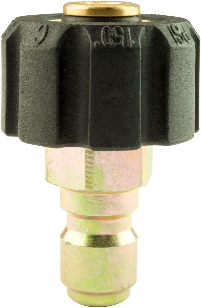 Alt view image 6 of 7 - Erie Tools Pressure Washer Twist Connect M22 X 3/8" Quick Disconnect Plug 4500PSI High Pressure Brass Fitting 300° F Max Temp