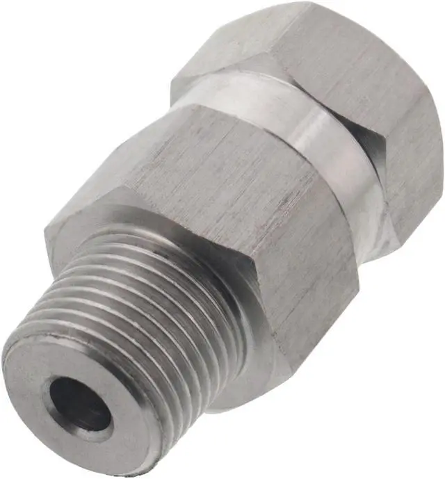 Alt view image 2 of 2 - 100 Erie Tools Stainless Steel Pressure Washer Swivel Coupler 3/8in. Male to Female NPT 3200 PSI