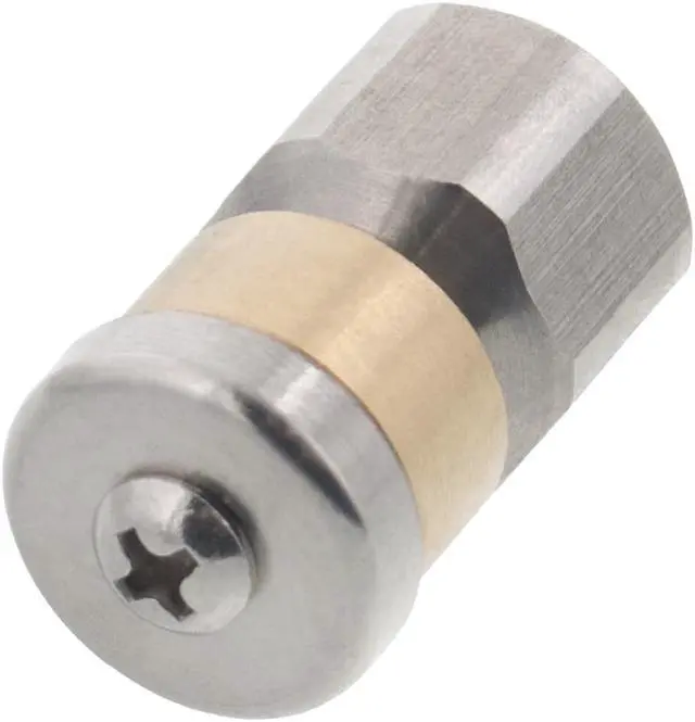 Alt view image 2 of 3 - Erie Tools Rotating 1/4" Drain Cleaning Nozzle 2.5 Orifice 4000 PSI Stainless Steel for Sewer Pipe Water Jetter