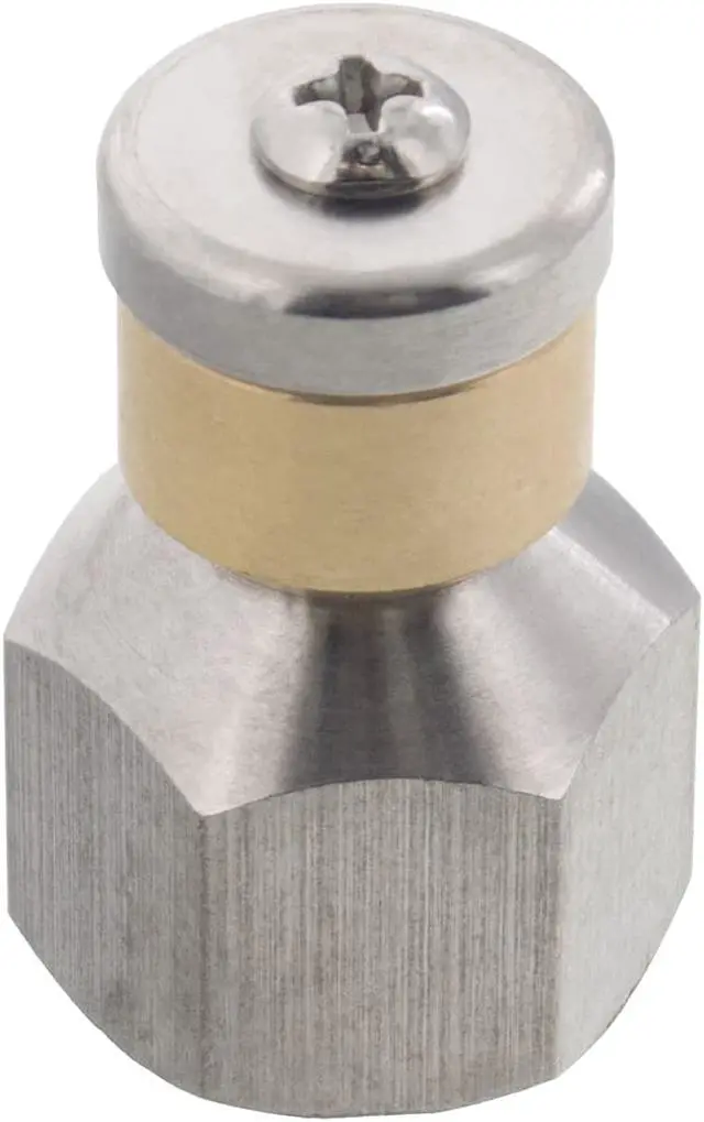 Main image of Erie Tools Rotating 3/8" Drain Cleaning Nozzle 3.5 Orifice 4000 PSI Stainless Steel for Sewer Pipe Water Jetter