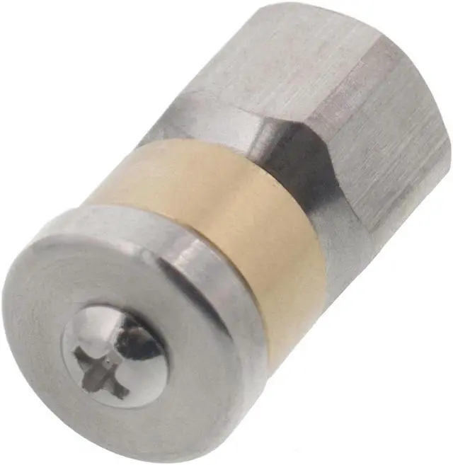 Alt view image 2 of 3 - Erie Tools Rotating 1/4" Drain Cleaning Nozzle 5.5 Orifice 4000 PSI Stainless Steel for Sewer Pipe Water Jetter