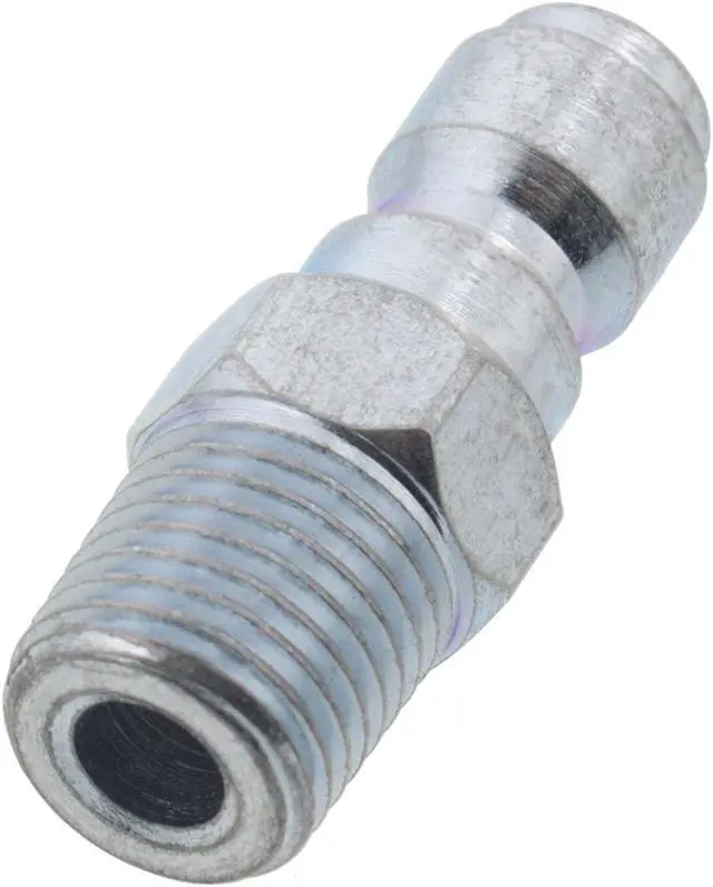 Alt view image 2 of 2 - 100 Erie Tools 1/4in. MPT Male Zinc Plated Steel Plug Quick Connect Coupler 4000 PSI 10 GPM for Pressure Washer Gun Hose Wand Nozzle