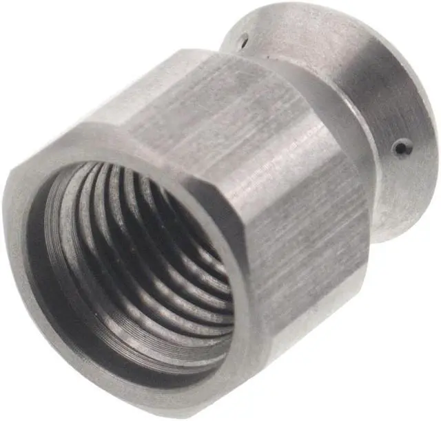 Alt view image 3 of 3 - Erie Tools Button Nose 1/4" Drain Cleaning Nozzle 3.5 Orifice 5500 PSI Stainless Steel for Sewer Pipe Water Jetter
