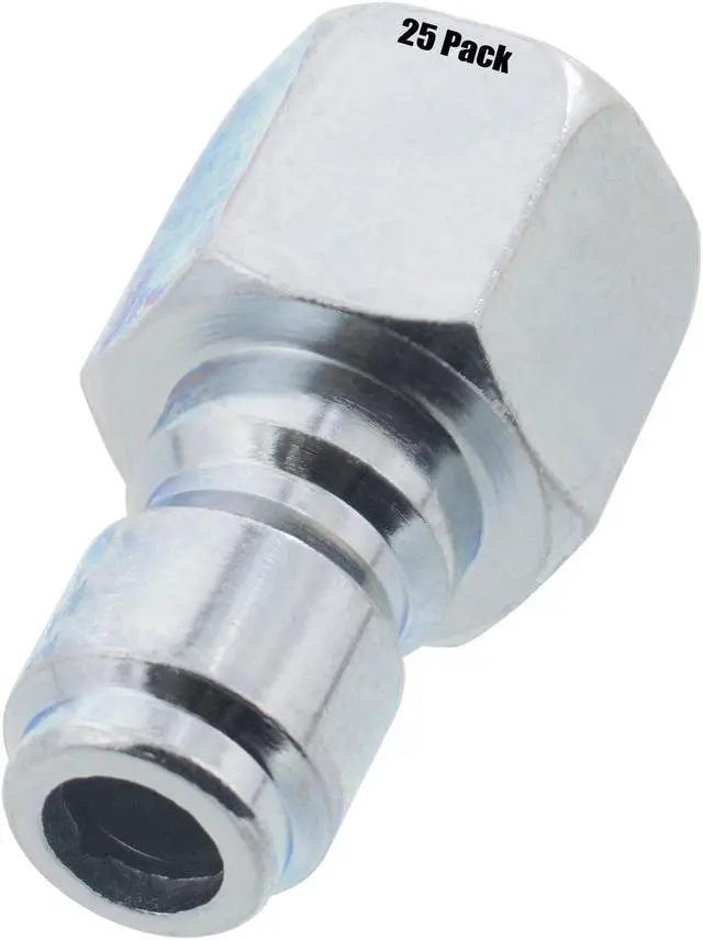 Main image of 25 pack of Pressure Washer 3/8in. Female NPT to Quick Connect Plug Zinc Plated Coupler High Temp 4000 PSI 10.5 GPM