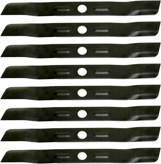 Main image of 8 USA Mower Blades BD18BP Low Lift Mulching Blade Replaces Black & Decker 90548199 Length 17 1/2 in. Width 1-3/4 in. Thickness .150 in. Center Hole 1 in.