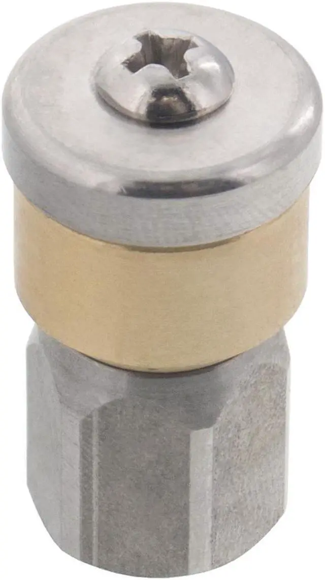 Main image of Erie Tools Rotating 1/8" Drain Cleaning Nozzle 2.0 Orifice 4000 PSI Stainless Steel for Sewer Pipe Water Jetter
