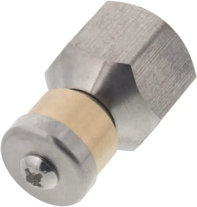 Alt view image 2 of 3 - Erie Tools Rotating 3/8" Drain Cleaning Nozzle 6.0 Orifice 4000 PSI Stainless Steel for Sewer Pipe Water Jetter