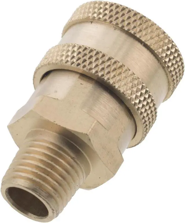 Alt view image 2 of 2 - Erie Tools 1/4in. MPT Male Brass Socket Quick Connect Coupler 4000 PSI 10 GPM for Pressure Washer Nozzle Gun Hose Wand