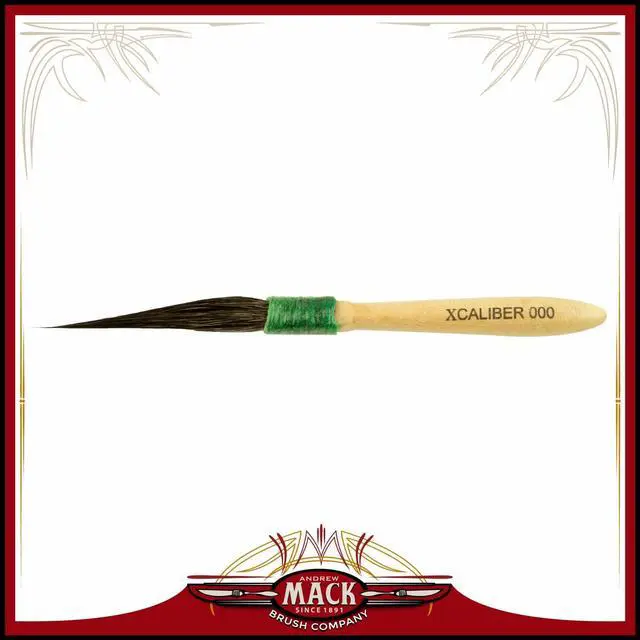 Alt view image 2 of 3 - Andrew Mack Size 000 The Xcaliber Striper Brush Series 1 1/2" Short Blue Squirrel Hair Creates Greater Control for Intricate Designs