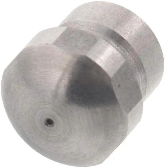 Alt view image 3 of 3 - Erie Tools Button Nose 1/8" Drain Cleaning Nozzle 3.5 Orifice 5500 PSI Stainless Steel for Sewer Pipe Water Jetter