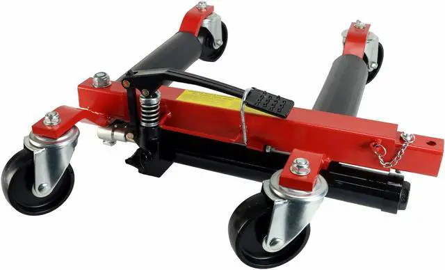Alt view image 5 of 7 - (4) Dragway Tools® 12 in. 1500 lb. Hydraulic Wheel Dolly Vehicle Positioning Jacks & Storage Stand