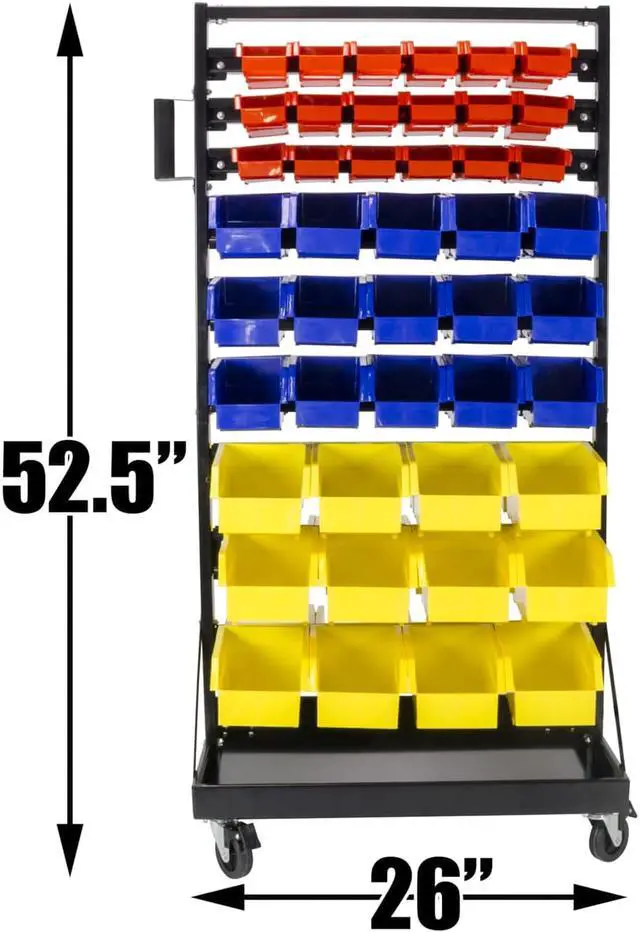 Alt view image 5 of 7 - Erie Tools® TLPB60 60 Parts Bin Shelving Organize with Plastic Bins for Garage, Shop, and Home Storage