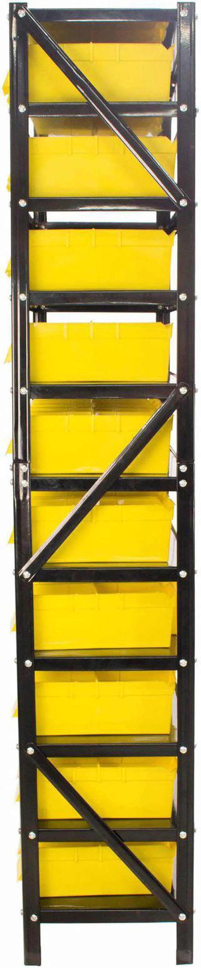 Alt view image 5 of 5 - Erie Tools® TLPB60 60 Parts Bin Shelving Organize with Plastic Bins for Garage, Shop, and Home Storage