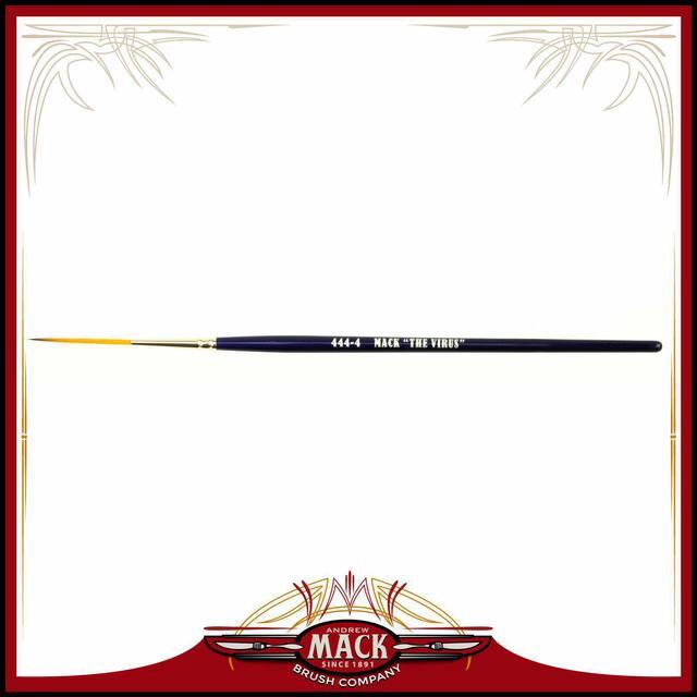 Main image of Andrew Mack The Virus Scrolling Script Pinstriping Brush Size 4 Series 444 with Specially Blended Golden Taklon, 1-5/16" Length Out