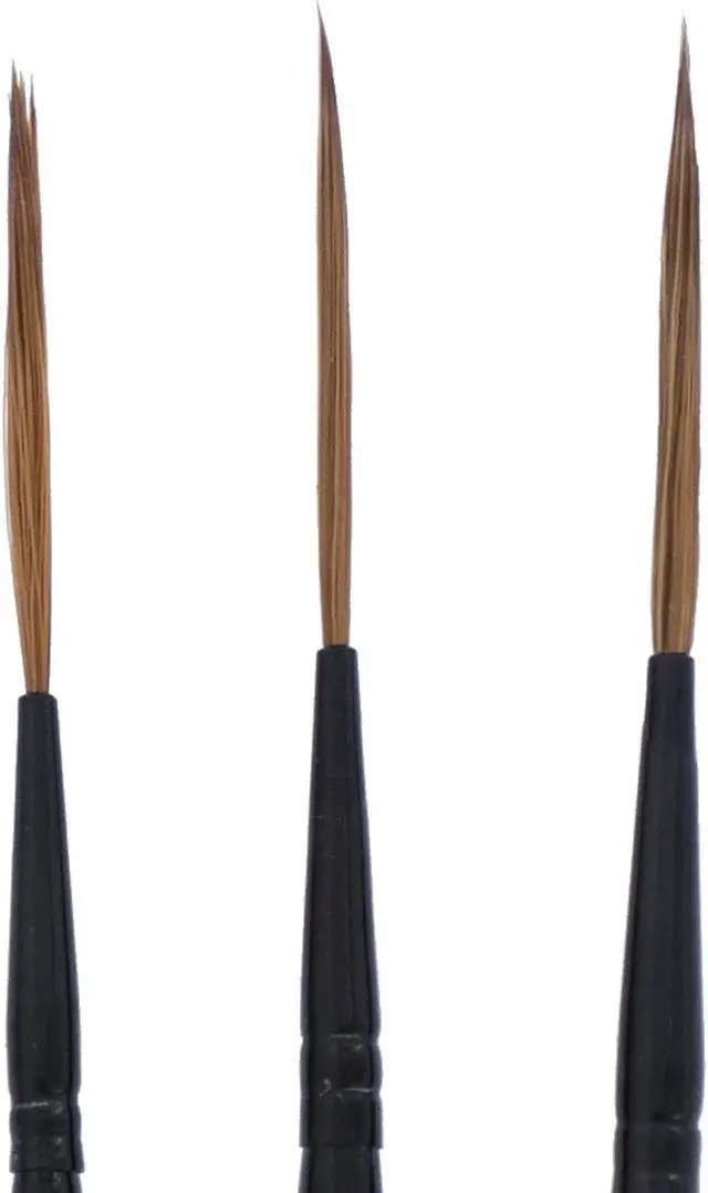 Alt view image 2 of 3 - Andrew Mack Brush AMVD-MS-SET Von Dago Mini Saber Set of 3 Pinstriping Brushes Sizes 00-1