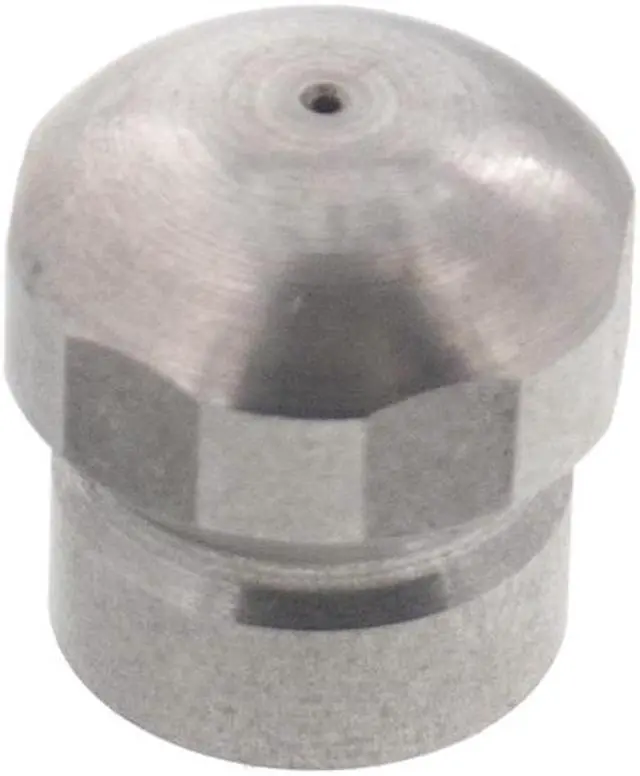 Alt view image 2 of 3 - Erie Tools Button Nose 1/8" Drain Cleaning Nozzle 3.5 Orifice 5500 PSI Stainless Steel for Sewer Pipe Water Jetter