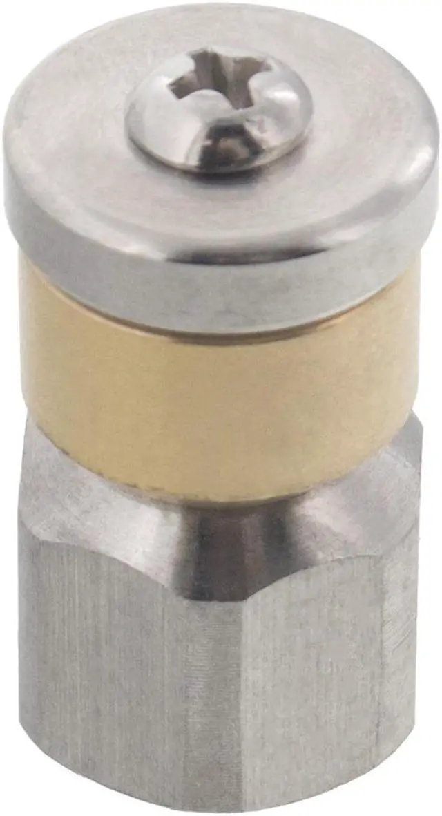 Main image of Erie Tools Rotating 1/4" Drain Cleaning Nozzle 5.5 Orifice 4000 PSI Stainless Steel for Sewer Pipe Water Jetter