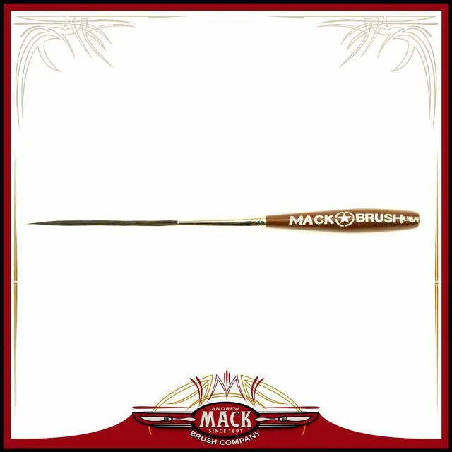 Main image of Andrew Mack Size 000 Series Long Bob Pinstriping and Scrolling Brush Black Synthetic & Blue Squirrel Blended 1 3/4" Hair