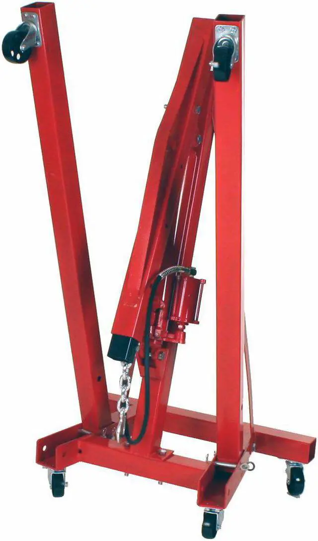 Alt view image 5 of 7 - Dragway Tools 2 Ton Folding Air Hydraulic Engine Hoist Cherry Picker Shop Crane Hoist Lift