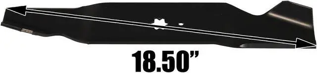 Alt view image 3 of 6 - 3 USA Mower Blades® MTR6771BP Notched High-Lift for Cub Cadet 742-0677 942-0677 OCC-742-0677 MTD 490-110-M117 Length 18-1/2 in. Width 3 in. Thickness .204 in. Center Hole 6 Point Star 54 in. Deck