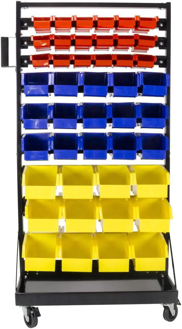 Alt view image 4 of 7 - Erie Tools® TLPB60 60 Parts Bin Shelving Organize with Plastic Bins for Garage, Shop, and Home Storage