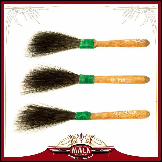 Main image of Set of 3 Size 00-1 Sword Striper Series 20 Pinstriping Touch Up Body Shop Squirrel Hair Paint Brushes