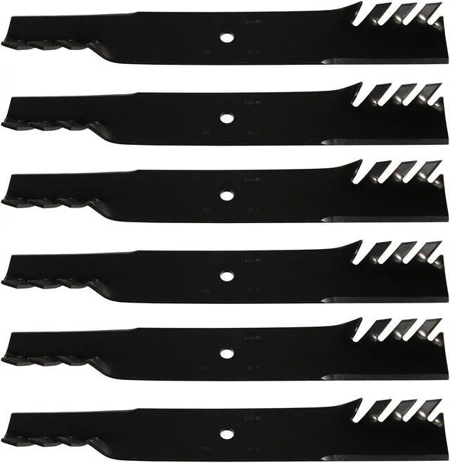 Main image of 6 USA Mower Blades® MB1113BP Toothed Blade for Scag 481708 481712 482879 48304 483318 A48111 A48304 48111 482787 482881 Ferris 1520842 1520842S 5020842 15208425 20842 20842s 481712 5020842s 61" Deck