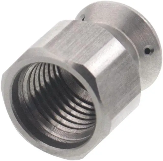 Alt view image 3 of 3 - Erie Tools Button Nose 1/4" Drain Cleaning Nozzle 6.0 Orifice 5500 PSI Stainless Steel for Sewer Pipe Water Jetter