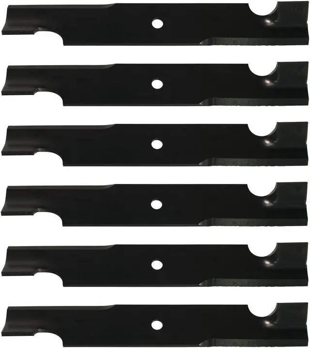 Main image of USA Mower Blades U13750BP (6) High-Lift for Gravely® 8779251 8861651 88993300 046998 Length 17in. Width 2-1/2 in. Thickness .250 in. Center Hole 5/8 in. 32 in. and 50 in. Deck